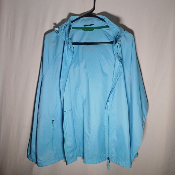 LL Bean Womens Waterproof Full-Zip Hooded Lightweight Jacket Size XL Adjustable - Picture 3 of 8